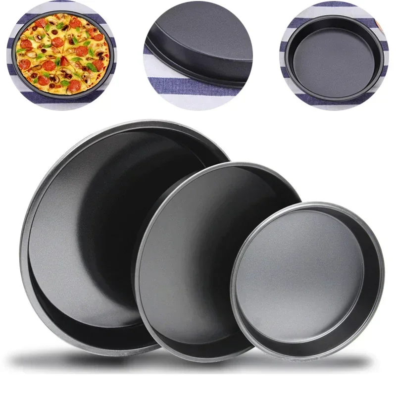Kitchen Pizza Mould Pan Round Baking Tray Heat-resistant Home Baking Pan Round Pizza Tray Pie Tins pizza bakeware