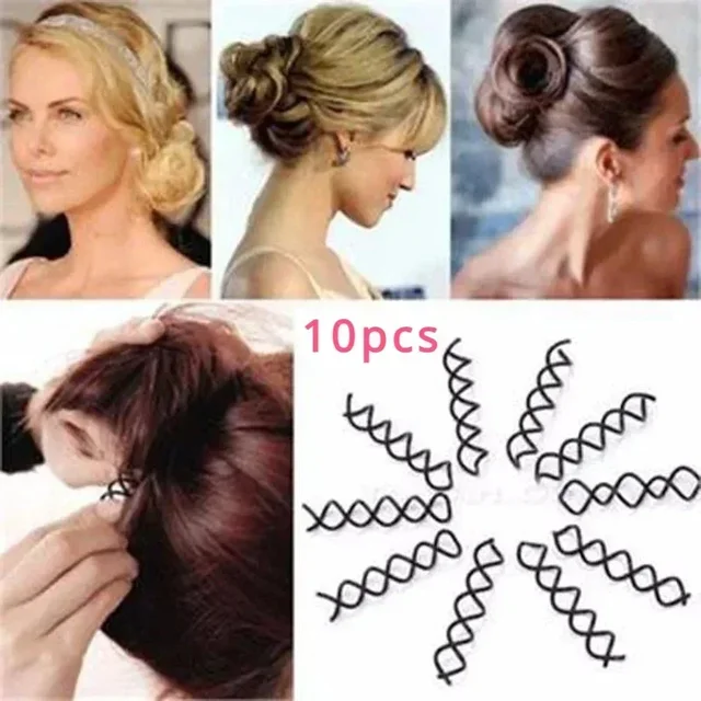 10pcs/Set Simple Hair Clips Fixed Curlers Women's Twisted Headwear Hairstyle Tools Bride's Personalized Styling Accessory