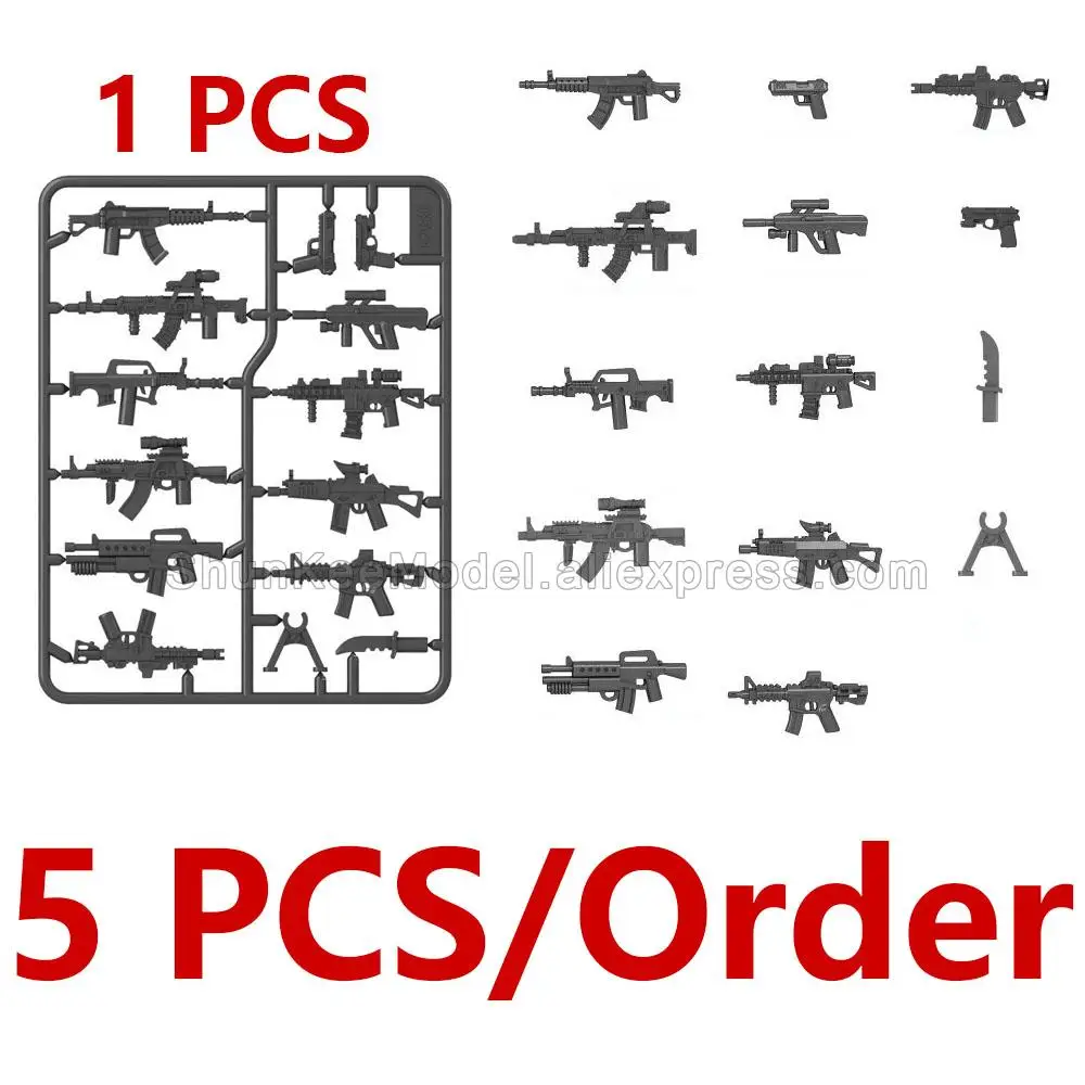 Moc Arma Militare Polizia Swat Esercito Mitragliatrice Mega Modello Building Blocks Giocattolo Set Lotto Mini Action Figures Mattoni Assemable 30