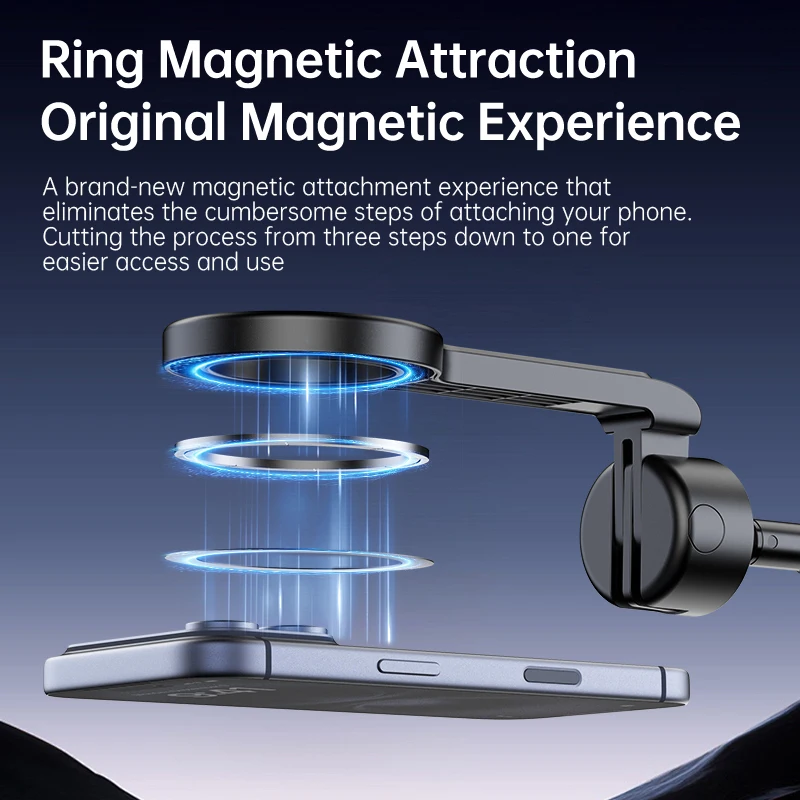 Treppiede magnetico per telefono T18 Treppiede da tavolo per selfie stick con impugnatura per telefono wireless - immagine 2