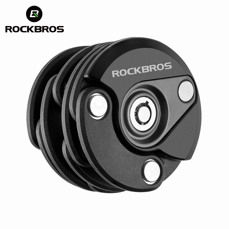 Rockbros Bike Lock With Keys High-Security Anti-Theft Portable Cycling Chain Lock