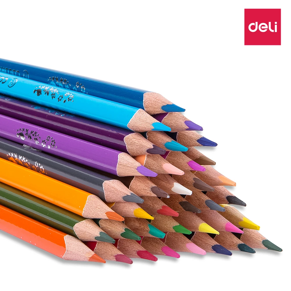 Deli Colored Pencil 12 / 18 / 24 / 36 Colors Art Painting Drawing Wood Color  Pencils Kit Colours School Supplies