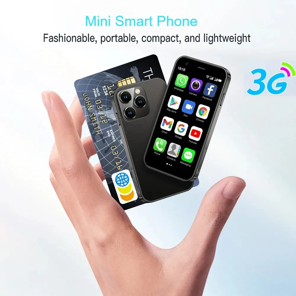Android 8.1 Mini Smartphone 3.0 Inch 2GB RAM 16GB ROM Bluetooth 4.0 WiFi GPS Dual SIM Standby Play Store 3G Small Phone Mini Smartphone