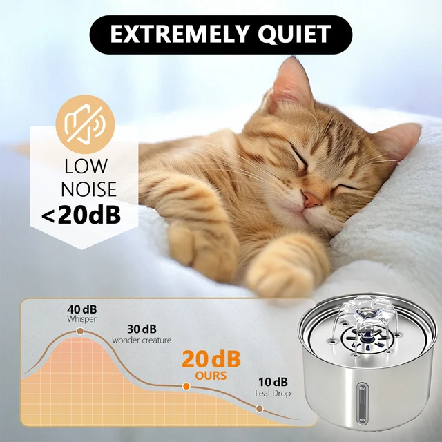 Stainless Steel Pet Water Fountain Cat Automatic Water Feeder USB Electric Mute for Cat Dog Filter Fountain Smart Drinking Bowl 3