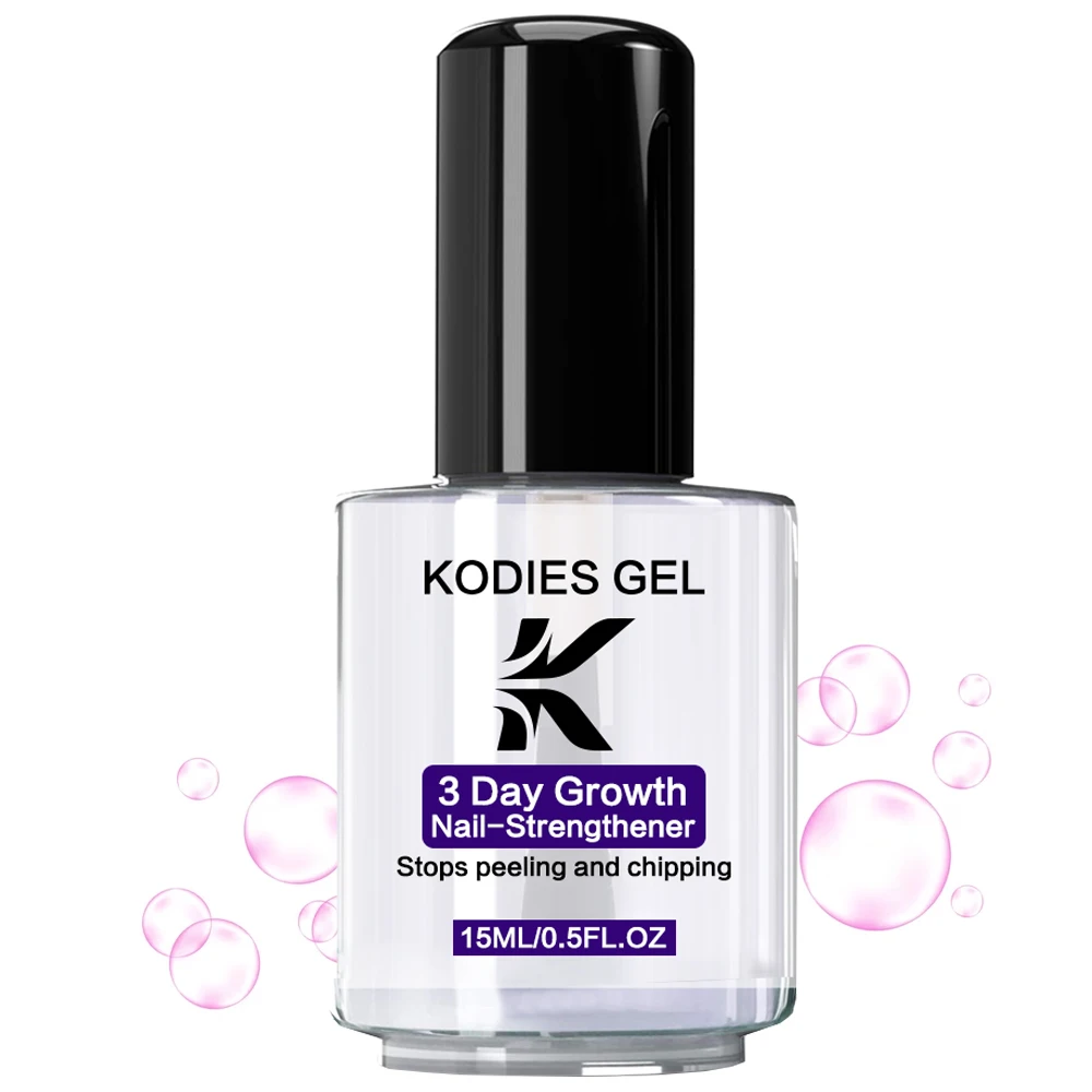 KODIES GEL 3 Day Growth Treatment Keratin Nail Hardener Nail Strengthener for Thin Soft Nails Manicure Repair Top Coat Finish