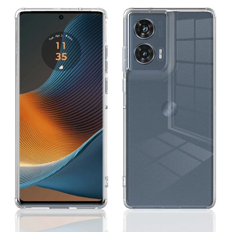 Shockproof Transparent Case with Hard PC and Soft TPU Anti-Scratch Cover