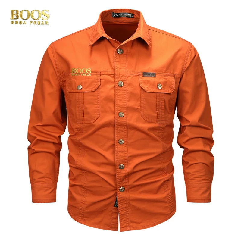 Vintage Gold Label lapel long -sleeved tower multi pocket business casual high quality water iron and autumn fashion 6