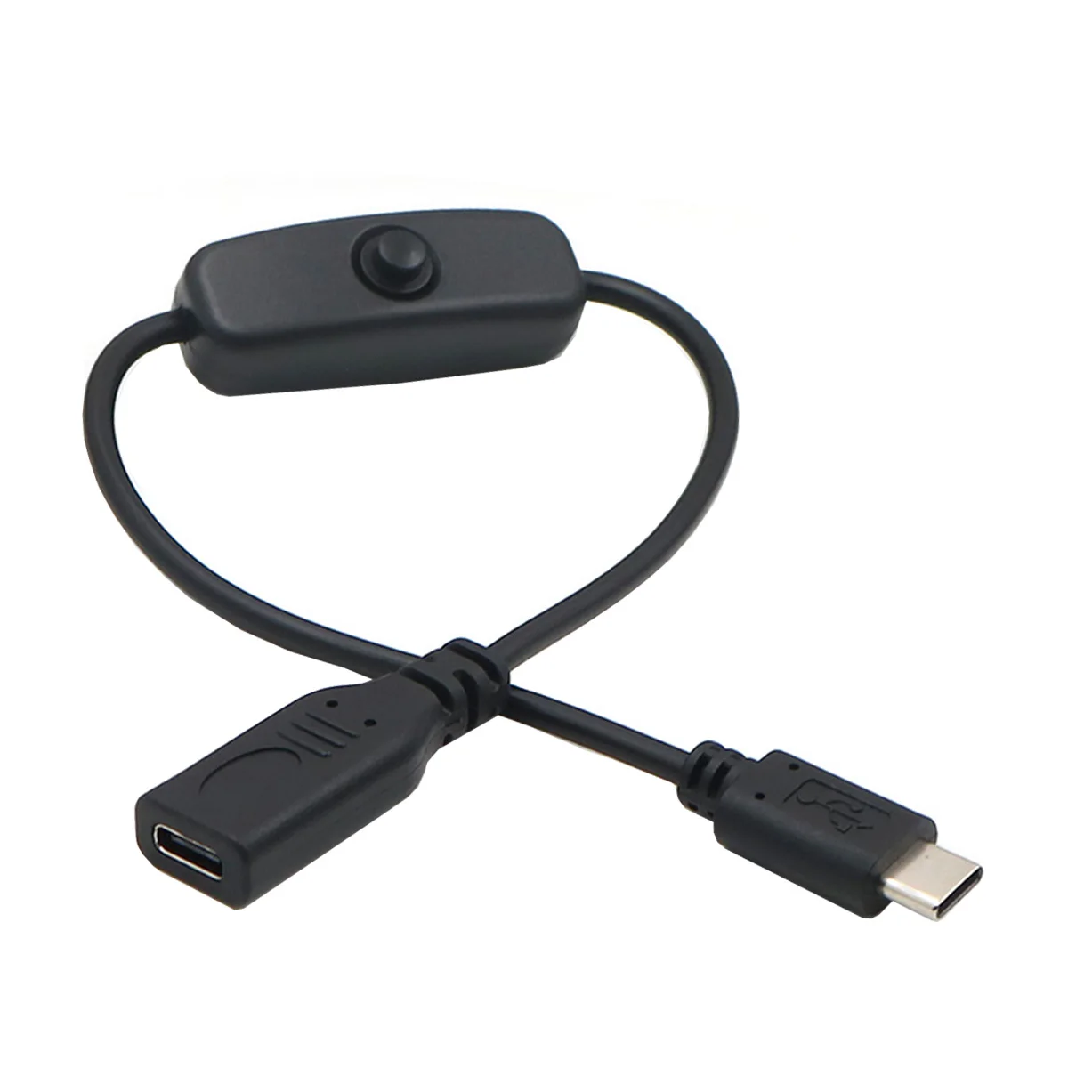 Cablecc USB Type C Male to Female USB-C Cable for Laptop Keyboard Raspberry Pi 4B with On Off Power Switch Button
