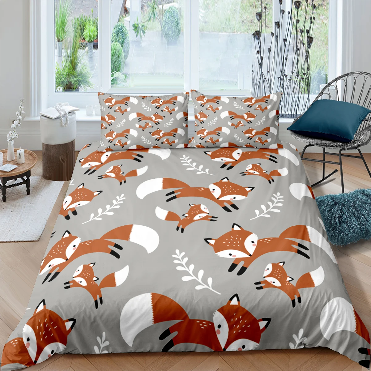 Home Textiles Luxury 3D Cartoon Fox Duvet Cover Set Pillowcase Animals Bedding Set Queen and King Size Comforter Bedding Sets best bed sheets Bedding Sets