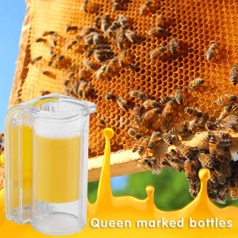 1Pcs Bee Queen Marking Catcher Plastic One Handed Marker Bottle Plunger Plush Beekeeper Tool Garden Beekeeper Queen Bee Catcher