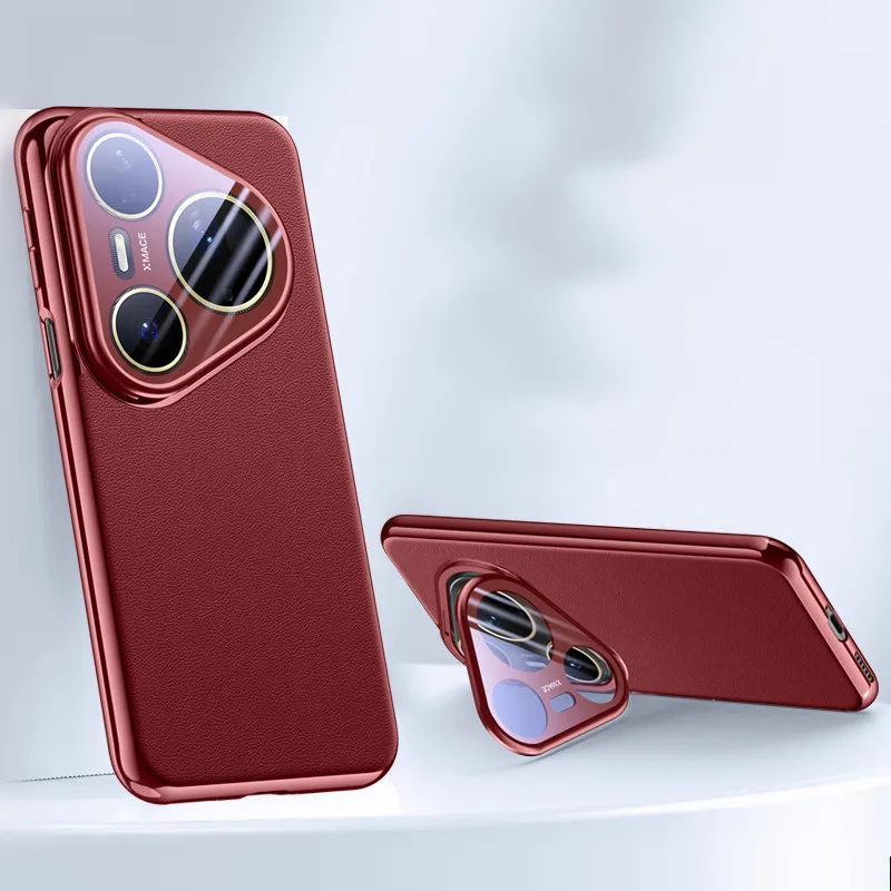 Elegant Leather Slim Case with CamKick Holder and Glossy Frame