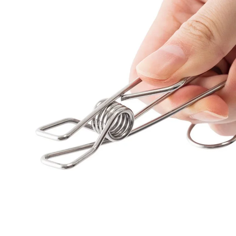 5pcs 스테인레스 스틸 옷 Pegs 욕실 수건 클립 다목적 세탁 옷 양말 Pegs 주방 주최자 후크 Clothespin