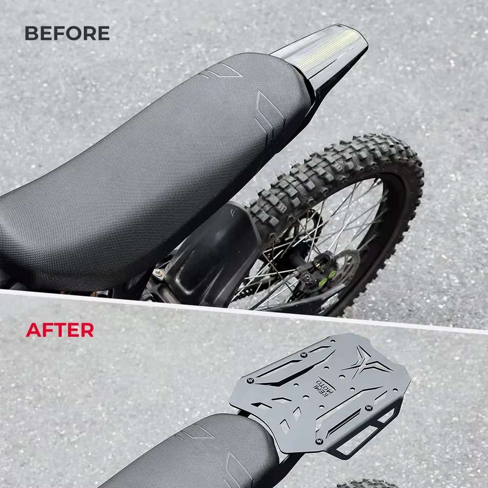 Rear Luggage Rack Tail Cargo Holder Shelf Tool Top Box Base Bracket Panel Alloy Steel For Surron X Sur-Ron Light Bee X motorcycle accessories
