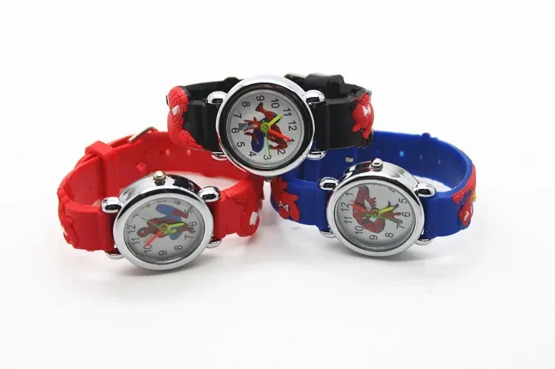 Hot Sale Fashion Spiderman Watches Children Watch Cute Cartoon Watch Kids Cool 3d Rubber Quartz Watch Relogio Clock Hour Gift 2