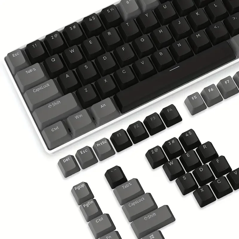 Grey Black Translucent Keycaps Set 105 keys OEM Profile Custom PBT Keycaps for 61 87 104 Cherry MX  Mechanical Gaming Keyboard