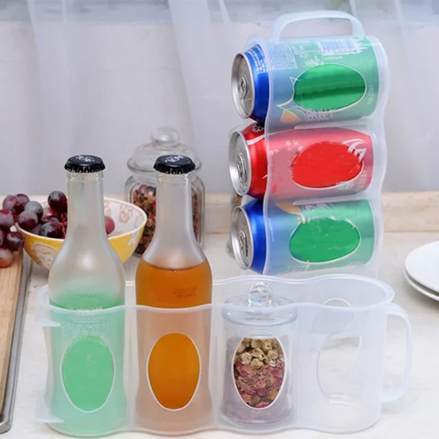 Boîte de rangement de canettes de bière, Soda, boisson, cuisine, réfrigérateur, porte-bouteille de boisson, réfrigérateur, organisateur de stockage de réfrigération, étagère, 1 pièce 4