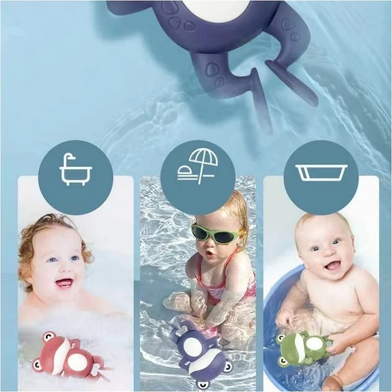 Baby bath toys, small frog wind-up toys that can swim in water 2