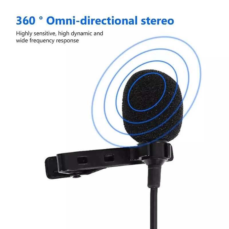 Mini microfono da 3,5 mm Tipo C Microfono clip-on da bavero USB portatile Tipo-C Micro microfono professionale da 3,5 mm per fotocamera DSLR PC portatile - Image 5