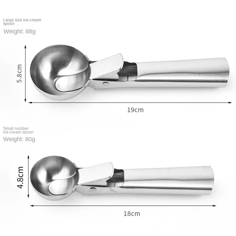 Ice Cream Scoop Ice Cream Scoops Stacks Stainless Steel Ice Cream Digger Non-Stick Fruit Ball Maker Watermelon Spoon Tool