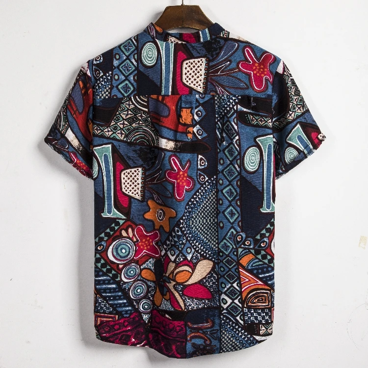 2024 new Hawaiian Cotton High Quality Shirts Men's Oversize Shirt Man Tiki Fashion Clothing Blouses Luxury Social T-shirts