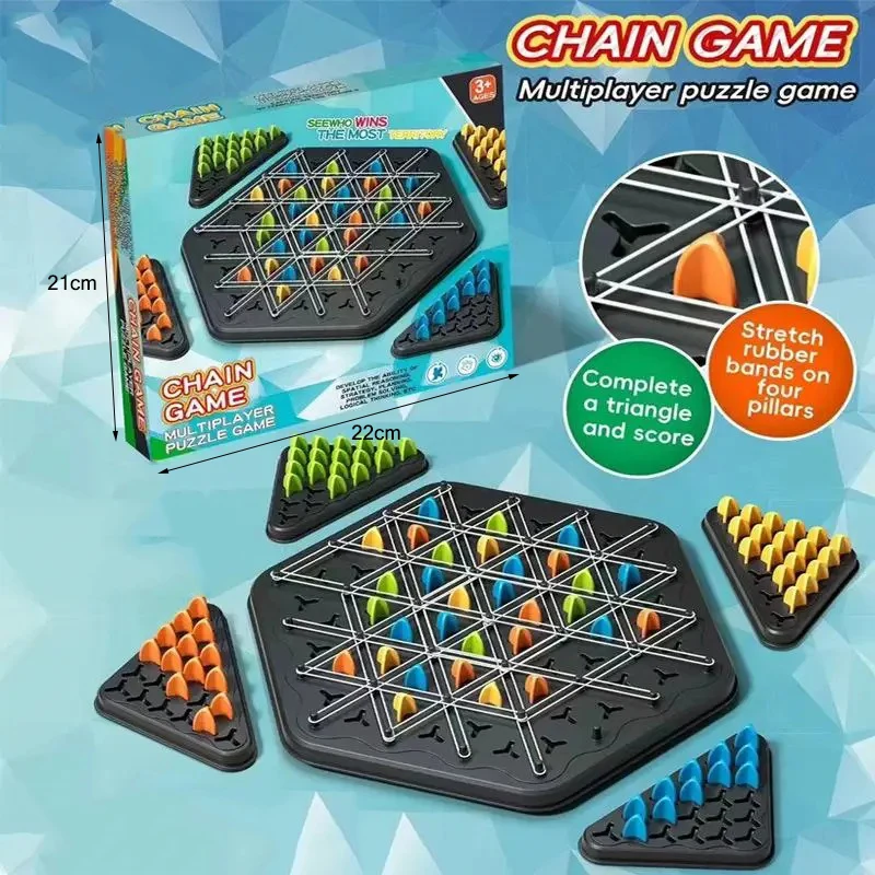Geometric Chain Chess Puzzle Triangle Chess Desktop Game Parent Child Thinking Exercise Family Gathering Board Game Toys Gift 6