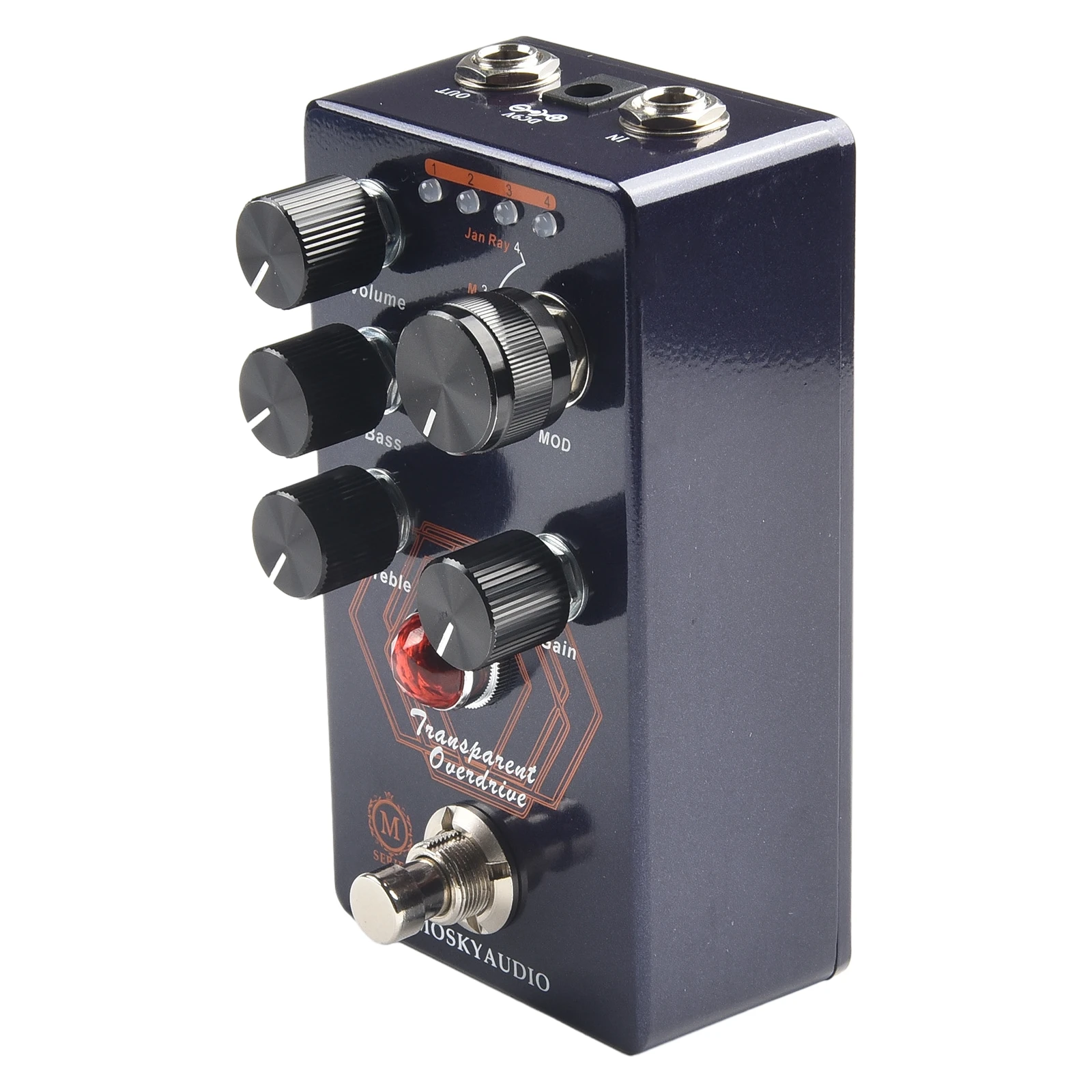 

Прозрачная педаль для электрогитары MOSKY Overdrive для идеального регулирования звука, громкости, басов, высоких частот и усиления звука черного цвета
