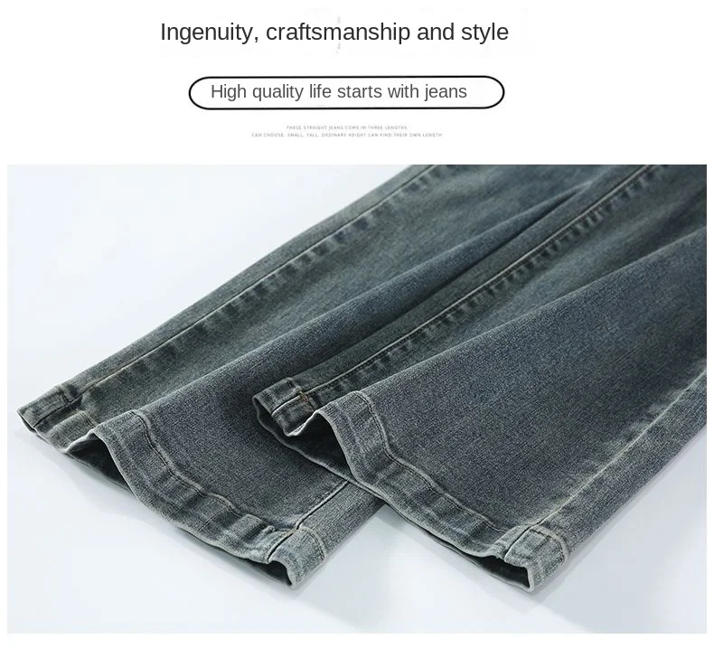 Y2K Loose Casual Womens Trousers High Waist Flared Denim Pants Spring Autumn New Stretchy Bootcut Jeans for Petite Body Shape