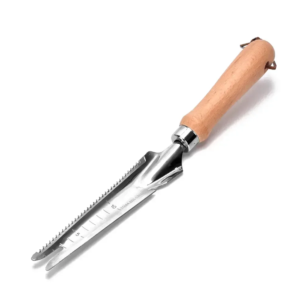 Stainless Steel Multi-functional Drafting Saw Shovel Wooden Handle Grass Cutting Knife Ideal for Gardening and Landscaping 2