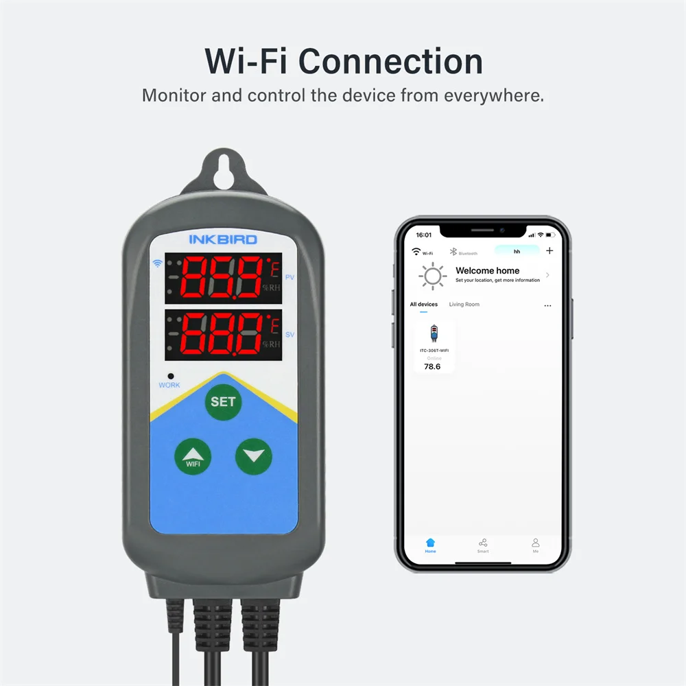 INKBIRD ITC-306T-WIFI Heating Temperature Controller Plug-n-Play