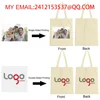 Add Your Logo Customizable Canvas Tote Bag Large Women's Designer Handbags  Shopping Bags for Groceries Fabric Shopper Cloth 3