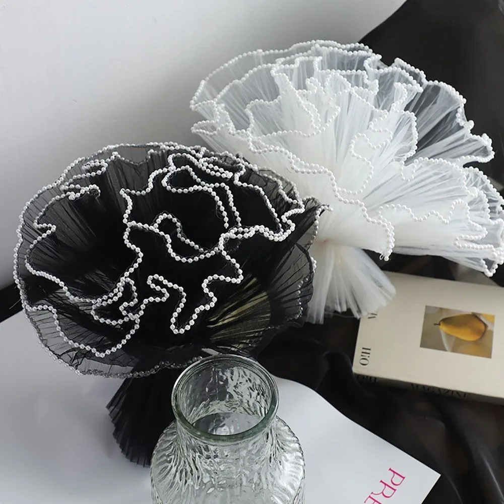 Romantic Pearl Lace Flower Wrapping Cloth Wave Yarn