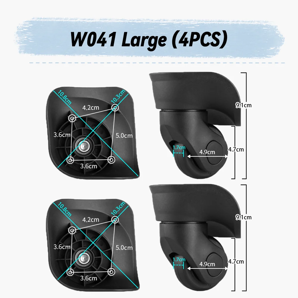 For Hongying L-A Universal Wheel Replacement Suitcase Rotating Smooth Silent Shock Absorbing Wheel Accessories Wheels Casters