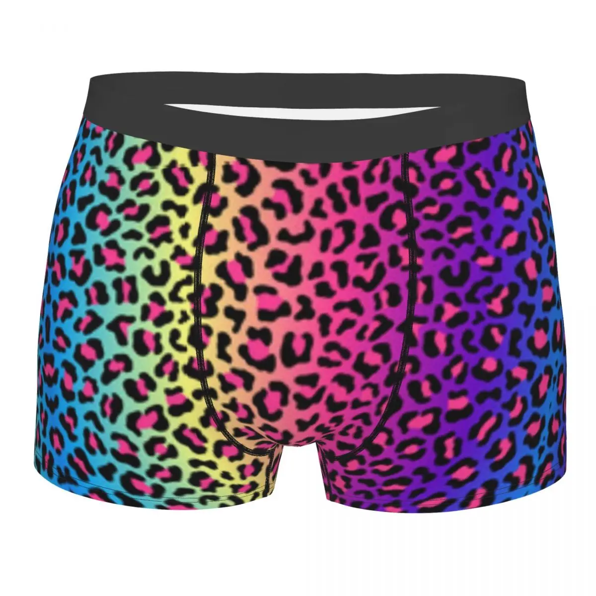

Rainbow Animal Leopard Boxer Shorts For Homme 3D Print Spots African Animal Fur Underwear Panties Briefs Breathable Underpants