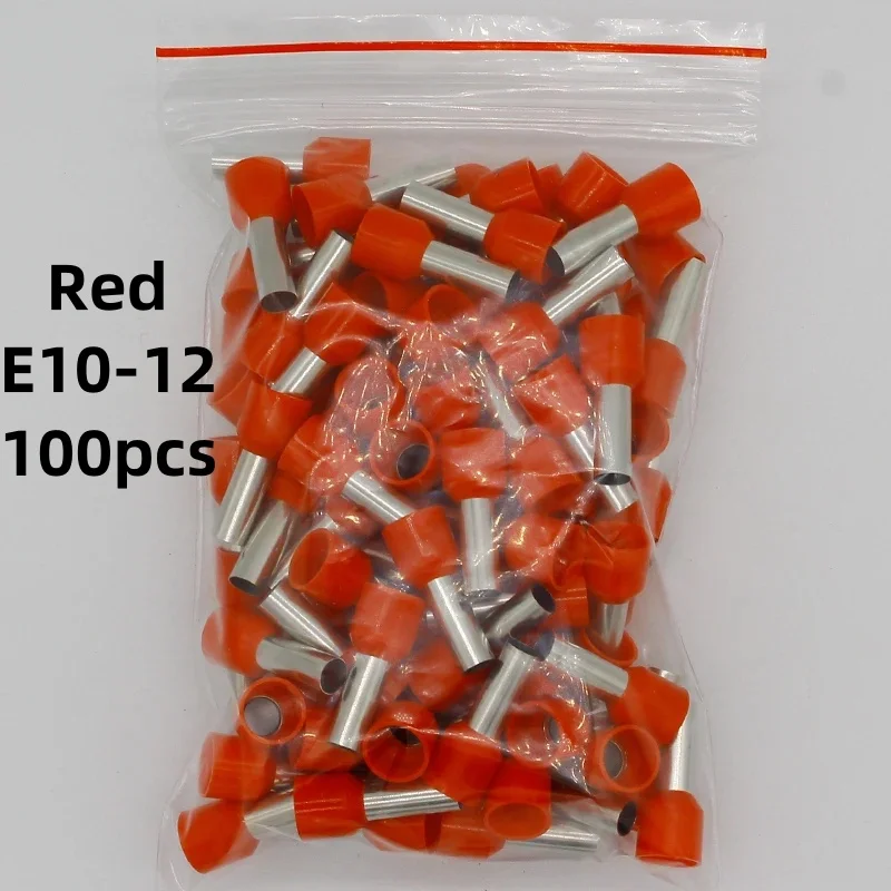 100 Teile/paket E10-12 Rohr isolierende Isolierte klemmen 10MM2 Kabel Draht Stecker Isolierende Crimp Terminal Stecker – Detail 4