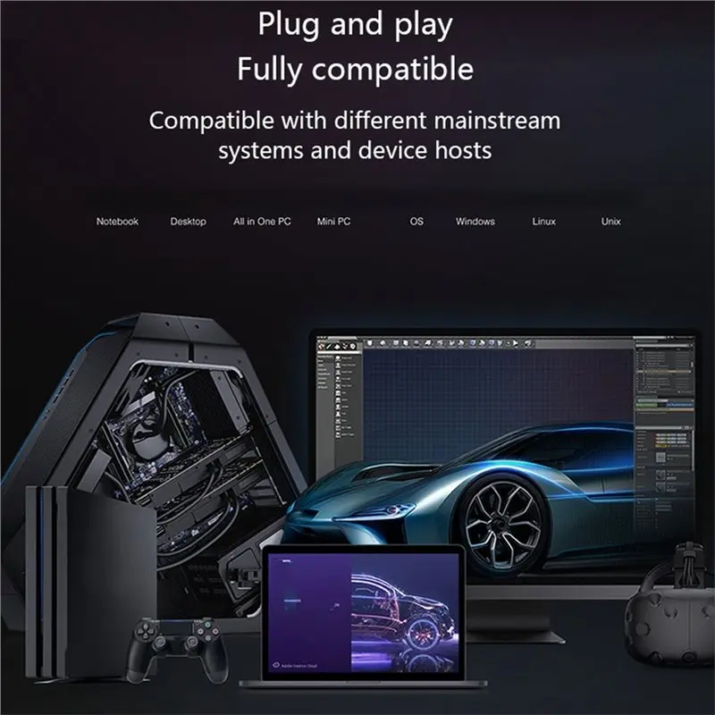 A23F-고속 10Gbps 모바일 솔리드 스테이트 디스크 박스 RGB 쿨 라이트 효과 Nvme 프로토콜 M2 모바일 하드 디스크 드라이브 박스