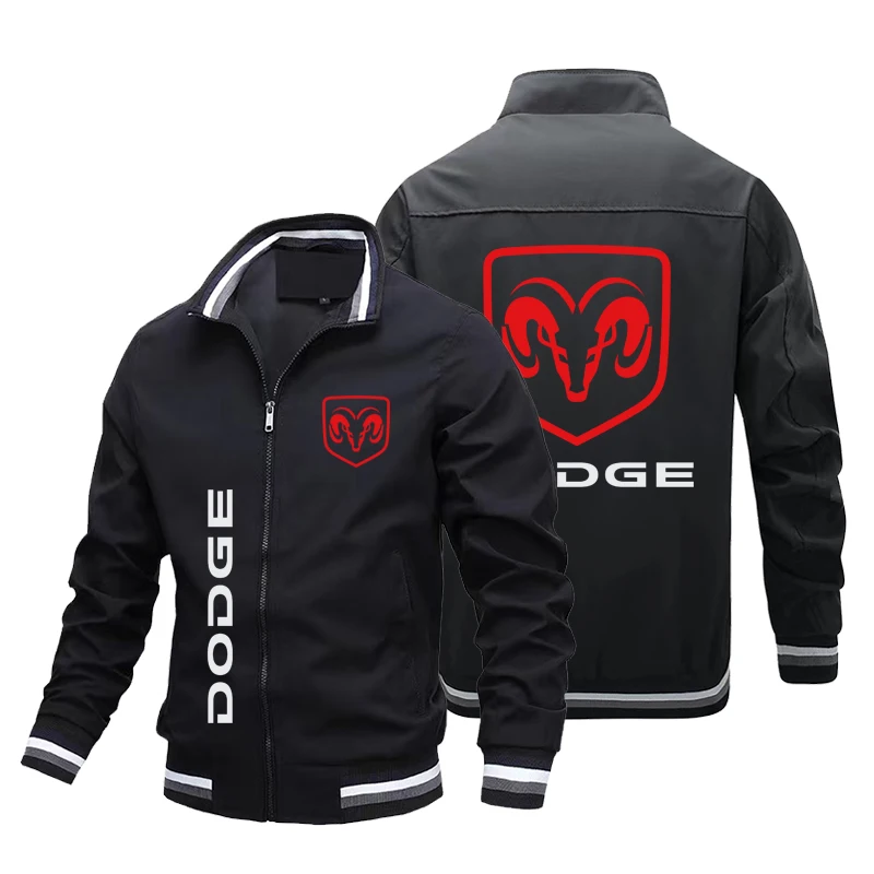 

Dodge logo car 2023 Spring and Autumn new men's Bomber casual outdoor fashion ultra-thin zipper Sport jacket