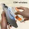 Wireless Magnetic Power Bank With Plug Cable USB C Fast Charger Portable 10000mAh External Spare Battery For iPhone 15 Samsung 4