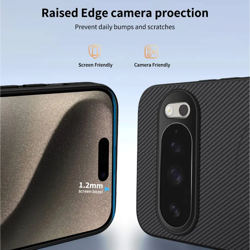 Magnetic Carbon Fiber Texture Phone Case with Full Protective PC Back Cover