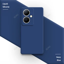 Sleek Shockproof Silicone Phone Case - Vivid Color Essentials Collection for VIVO V29 Lite (Navy Blue)