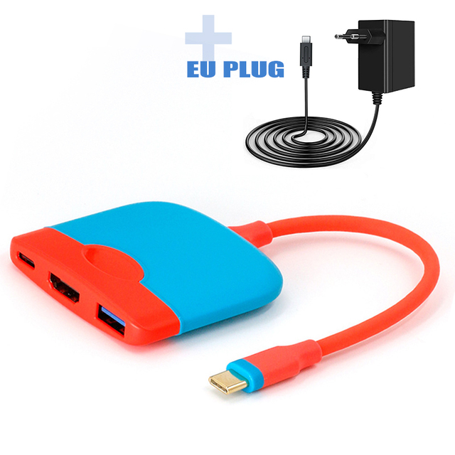 FROG Portable Docking Station Compatible-Nintendo Switch 3 In 1 TV Dock HDMI-compatible Adapter USB 3.0 Hub For Macbook Pro