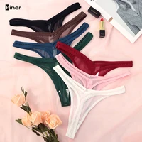 Tongs sans couture pour femmes minuscules Tangas Sexy string Lingerie femme translucide maille cordes doux t-back sous-vêtements Tangalar Tpanties 1