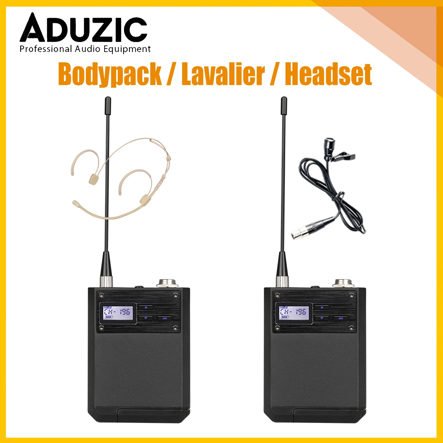 ADUZIC AD4DS 무선 전문가용 마이크 라발리에 헤드셋 마이크 스테이지 UHF 핸드 마이크로포노 세름 피오 무선 마이크 핀 마이크
