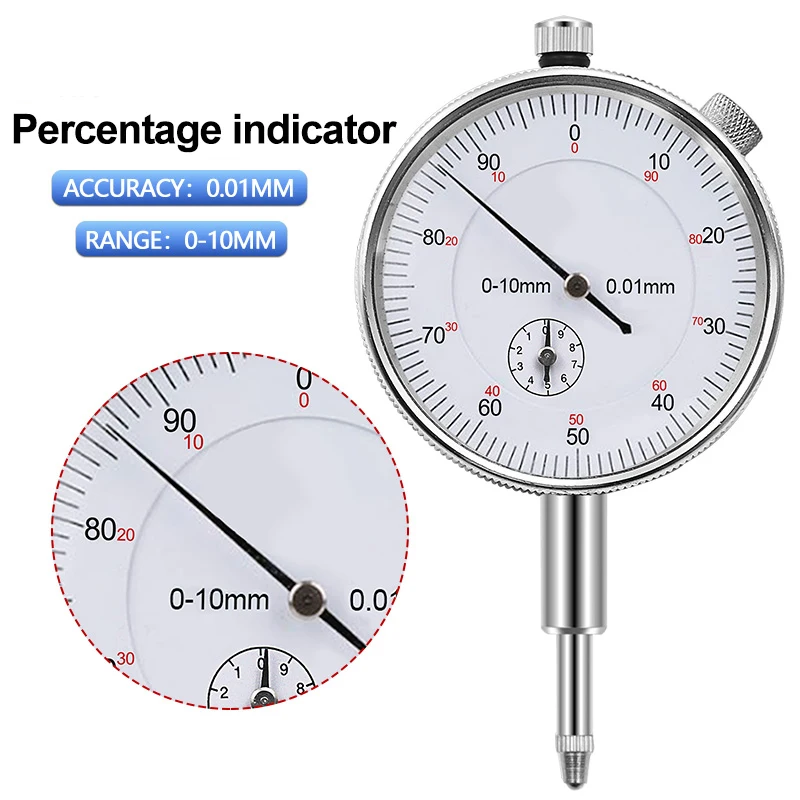 Dial Indicator Gauge 0 10mm Meter Precise 0.01 Resolution Concentricity