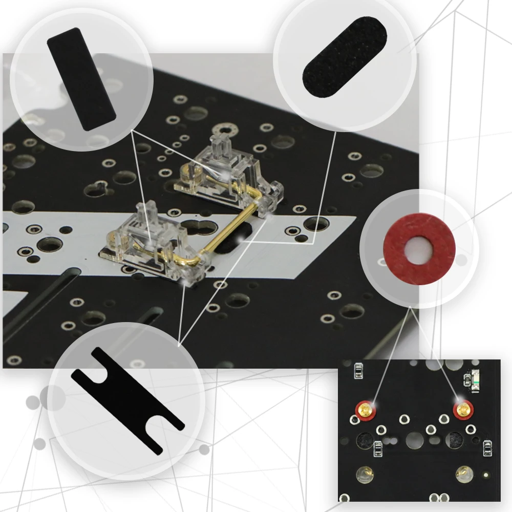 Placa Estabilizador Junta Satellite Switch Film Silencer Pad Aço Fio Estável Pcb Estabilizador Etiqueta Reparação Adesivos - Imagem 5