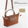 Felt Cosmetic Bag Insert Organizer fit Matelasse Shoulder Bag Timid Bag Storage,Finishing Inner Bag Liner for Longchamp Mini Bag 5