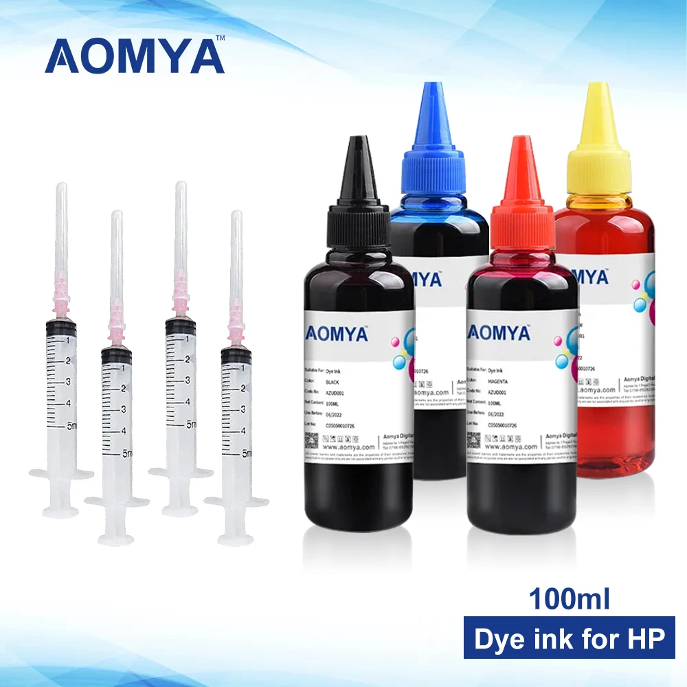 Aomya-recarga para Impressora hp Tinta de Tintura 950 951 950xl 63 62 61 680xl Office Jet Pro 251dw 276dw 8100 8600 8610 8620 100ml