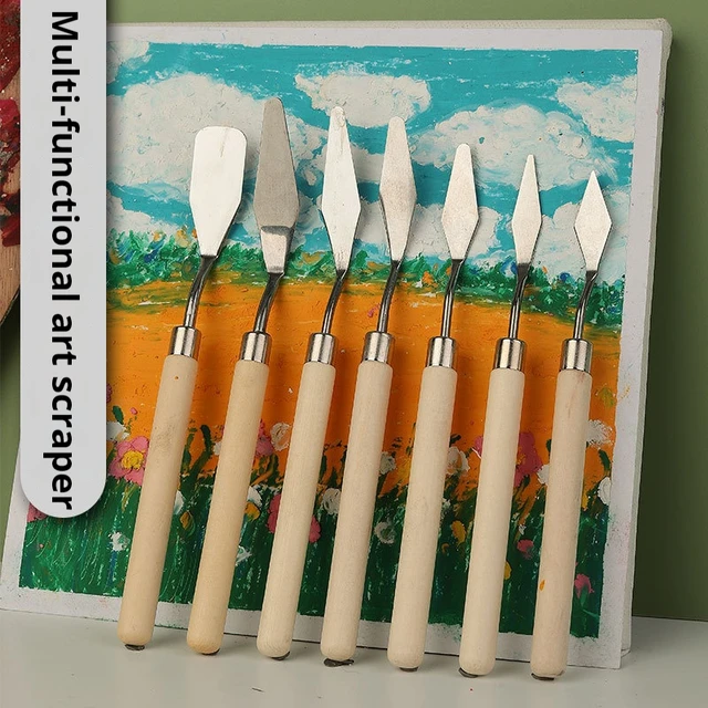 7Pcs/Set Stainless Steel Oil Painting Knives, Artist Crafts Spatula, Palette Knife, Mixing Knife, Scraper Art Tools 1