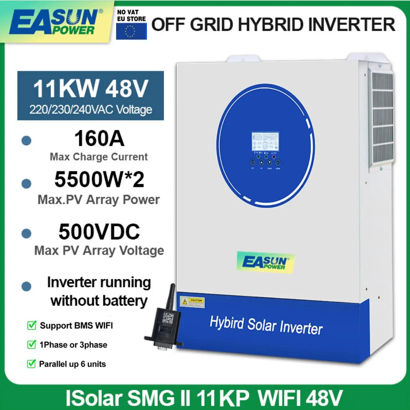 EASUN Power Hybrid Solar Inverter 11KW 48V Off Grid Inversor 6.2KW ...