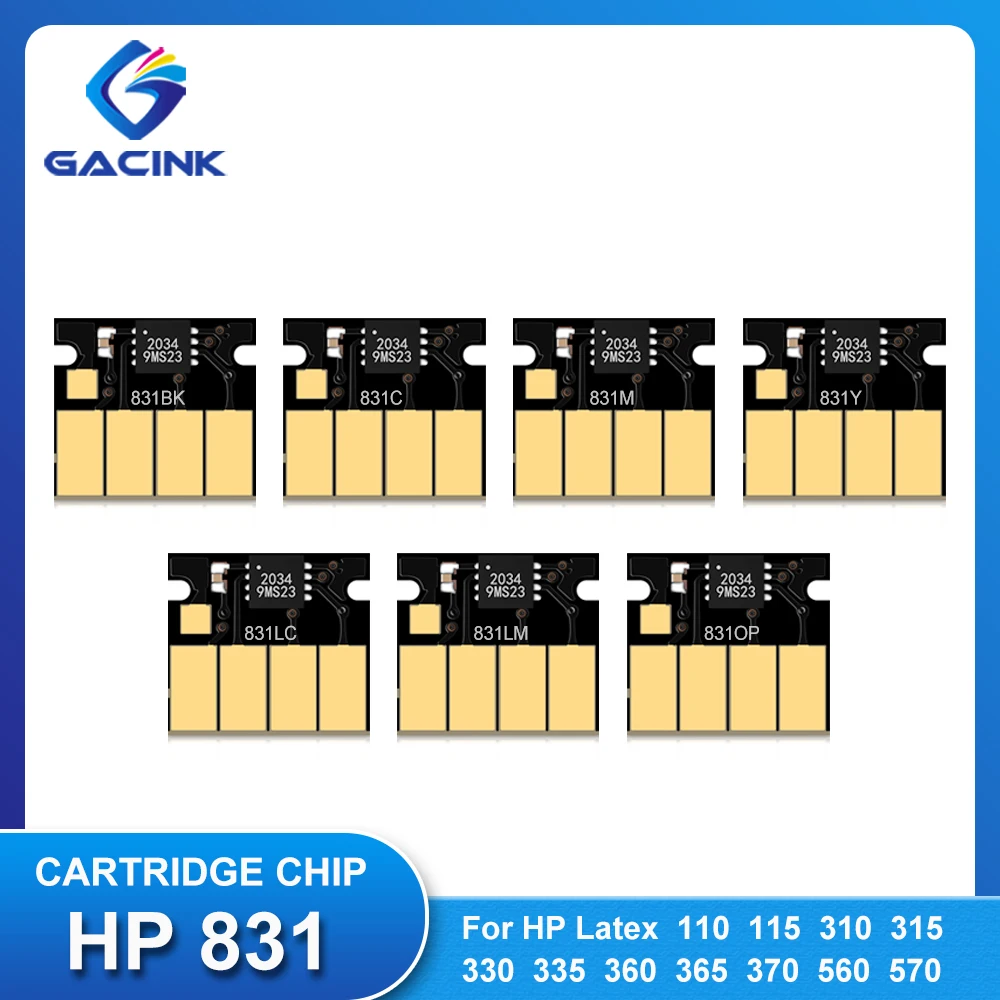 para hp 831 Chip do Cartucho de Tinta para hp Latex 110 115 310 315 330 335 360 365 370 560 570 L360 L365 L330 Impressora Mais Recente Atualização