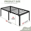 20 inch high XL double bed frame with rounded legs, heavy-duty XL, no need for box springs, easy to assemble, noise free, black 2